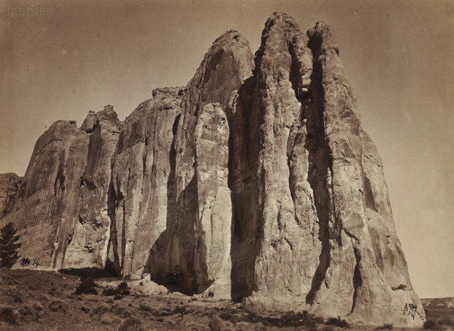 Timothy H. O'Sullivan (American, 1840-1882) South : Timothy H. O'Sullivan (American, 1840-1882) South Side of Inscription Rock, N.M., plate 14 from the GEOGRAPHICAL & GEOLOGICAL EXPLORATIONS & SURVEYS WEST OF THE 100th MERIDIAN; EXPEDITION OF 1873.