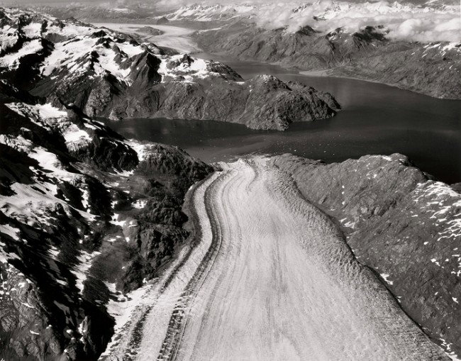 Bradford Washburn (American, 1910-2007) Untitled (: Bradford Washburn (American, 1910-2007) Untitled (Glacier and Crater Lake). Signed "Bradford Washburn" in pencil on the reverse. Gelatin silver print, image size 14 5/8 x 18 5/8 in. (37.0 x 47.2 cm), 