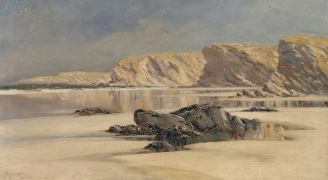 Gerald Sargent Foster (American, 1900-1987) Arctic: Gerald Sargent Foster (American, 1900-1987) Arctic Regions Signed and inscribed "G.S. Foster/..." l.l. Oil on canvas, 20 x 35 7/8 in. (50.9 x 91.2 cm), framed. Condition: Lined, retouch, c