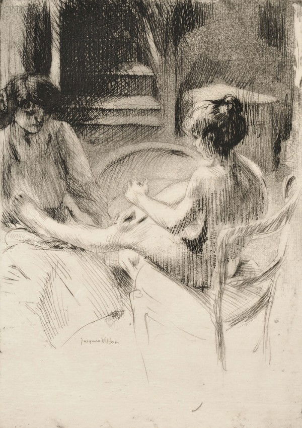 Jacques Villon (French, 1875-1963) Lot of Two Stat: Jacques Villon (French, 1875-1963) Lot of Two States of La pédicure, 1907, an early (unidentified) state, and the published state with an edition probably of 50 (Ginestet/Pouillon, E 195). Both signe