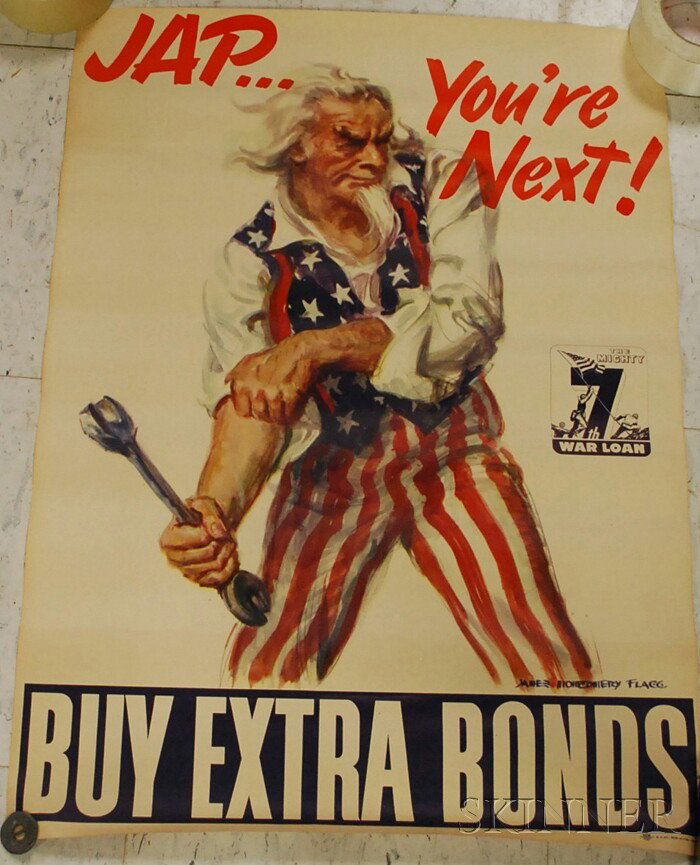 WWII James Montgomery Flagg Jap...You're Next Post: WWII James Montgomery Flagg Jap...You're Next Poster, folded, 27 1/2 x 20 in.