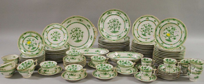 Approximately 100-piece Haviland Porcelain Cashmer: Approximately 100-piece Haviland Porcelain Cashmere Pattern Partial Dinner Service, including dinner, luncheon, and dessert plates, teacups and saucers, demitasse cups and saucers, and serving items.