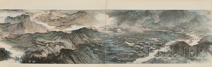 Book of Zhang Daqian Landscape, Chang Jiang Wan L: Book of Zhang Daqian Landscape, Chang Jiang Wan Li Tu, (Ten Thousand Li of Yangzi River), published by the National Historical Society, Taiwan, first edition, October, 1968. Provenance: Ex P.Y. (Pah-Y