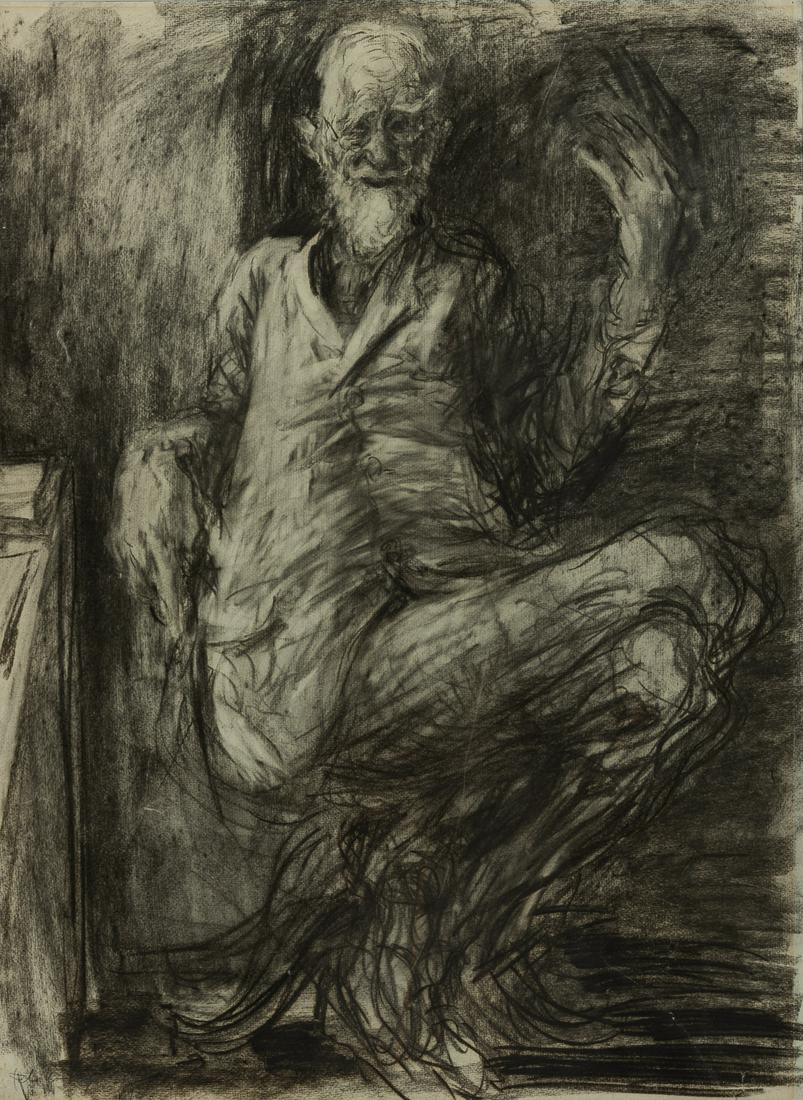 Feliks Topolski (Polish/British, 1907-1989), Portrait of George Bernard Shaw, Signed and dated: Feliks Topolski (Polish/British, 1907-1989) Portrait of George Bernard Shaw Signed and dated "Feliks Topolski/75" lower left, with a label from the Royal Society of Portrait Painters, London, enclosed