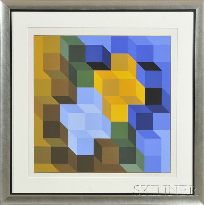 Victor Vasarely (French, 1908-1997) Untitled Signe: Victor Vasarely (French, 1908-1997) Untitled Signed "Vasarely-" in pencil l.r., numbered "111/200" with a Denise Rene Editeur blindstamp l.l. Silkscreen on paper, sight size 26 x 25 1/2 in., archivall