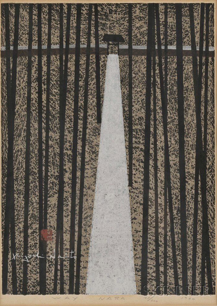 Kiyoshi Saito (Japanese, 1907-1997) Way Nara Signe: Kiyoshi Saito (Japanese, 1907-1997) Way Nara Signed and sealed "Kiyoshi Saito" within the composition l.l., titled, numbered and dated "...168/200 1960" l.c. and l.r., respectively. Woodblock