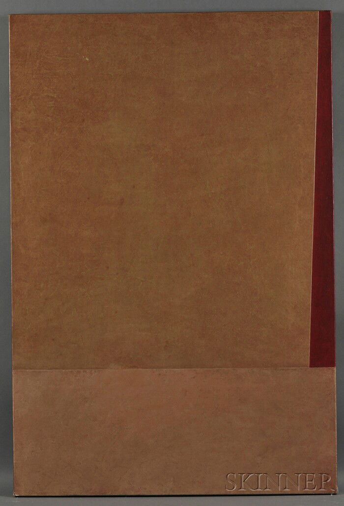 Cathryn Arcomano (American, 20th/21st Century) Unt: Cathryn Arcomano (American, 20th/21st Century) Untitled Inscribed, dated, and signed "...?1993 Cathryn Arcomano" on the reverse. Oil on canvas, 36 x 54 in., unframed.