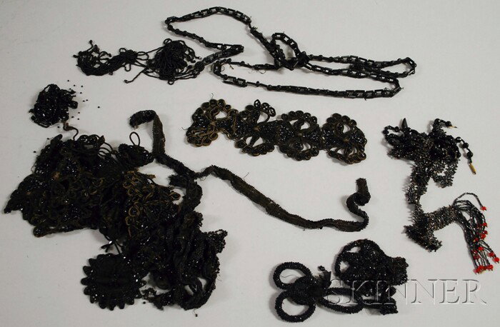 Group of Victorian Beadwork and Applique.: Group of Victorian Beadwork and Applique.