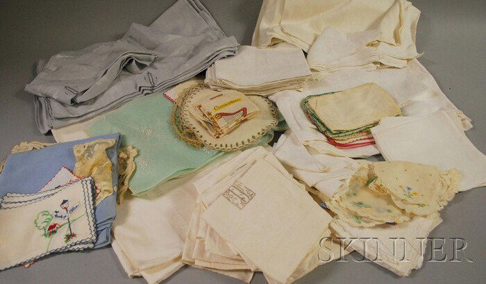 Small Group of Mostly Table Linens, including tabl: Small Group of Mostly Table Linens, including tablecloths, napkins, placemats, and doilies.