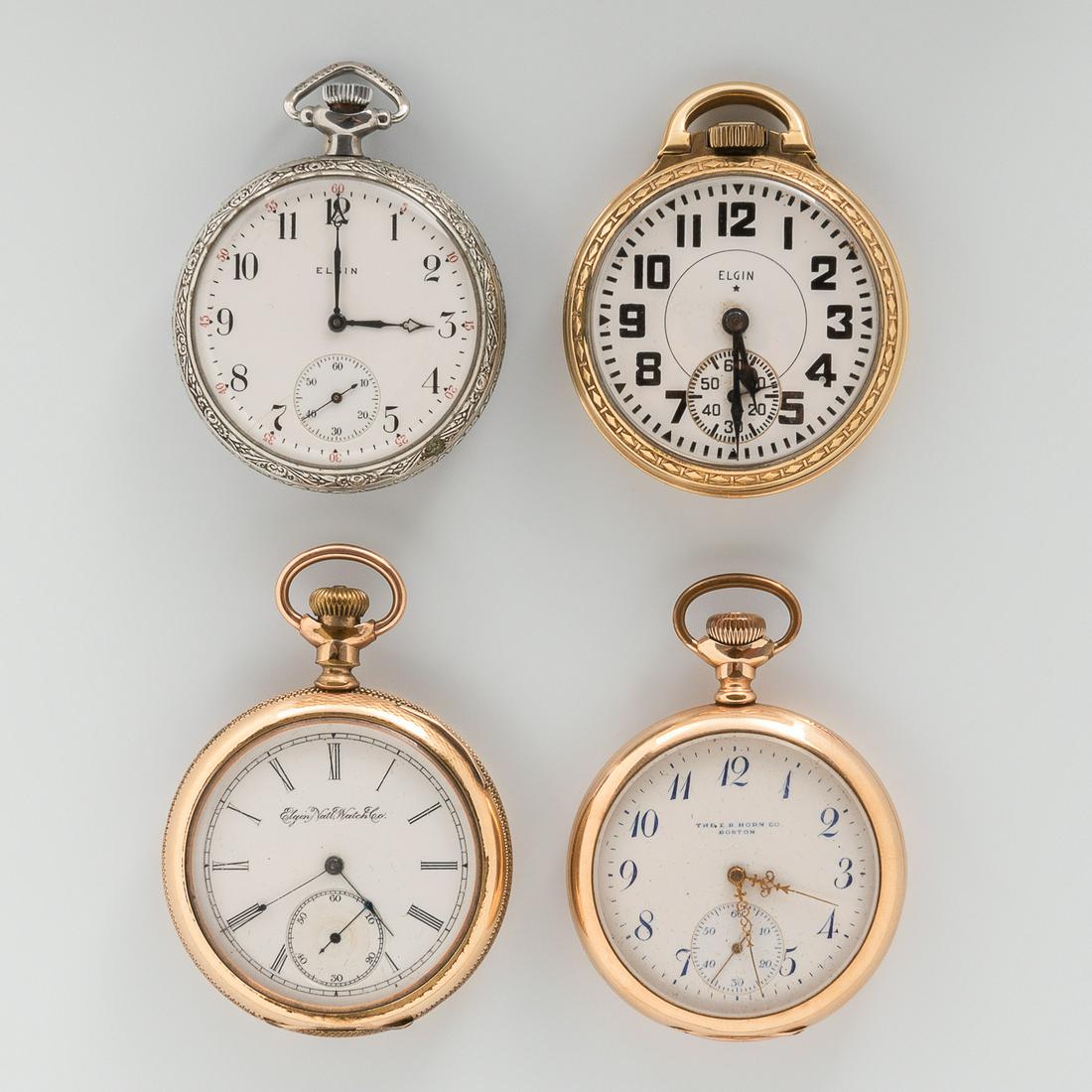 Four 16 Size Elgin Watch Co. Open-face Watches (1 of 2)