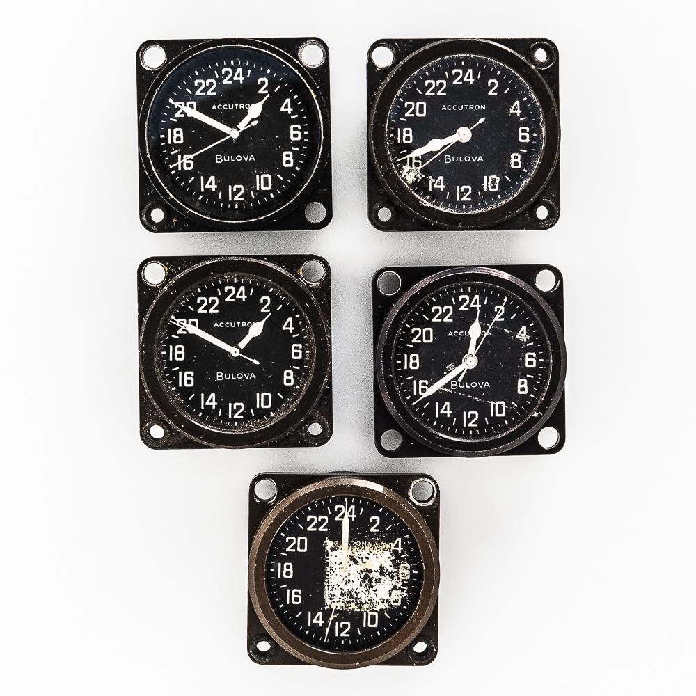 Five Bulova Accutron Military Cockpit Clocks (1 of 2)