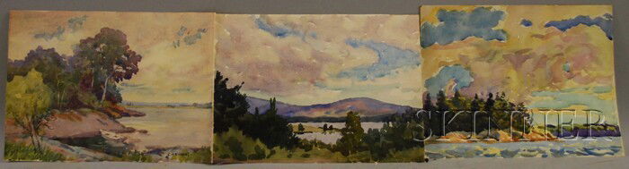 Charles Henry Richert (American, 1880-1974) Lot of: Charles Henry Richert (American, 1880-1974) Lot of Three Unframed Watercolors of Maine: Head of Somes Sound, East Shore, and Somes Sound. East Shore