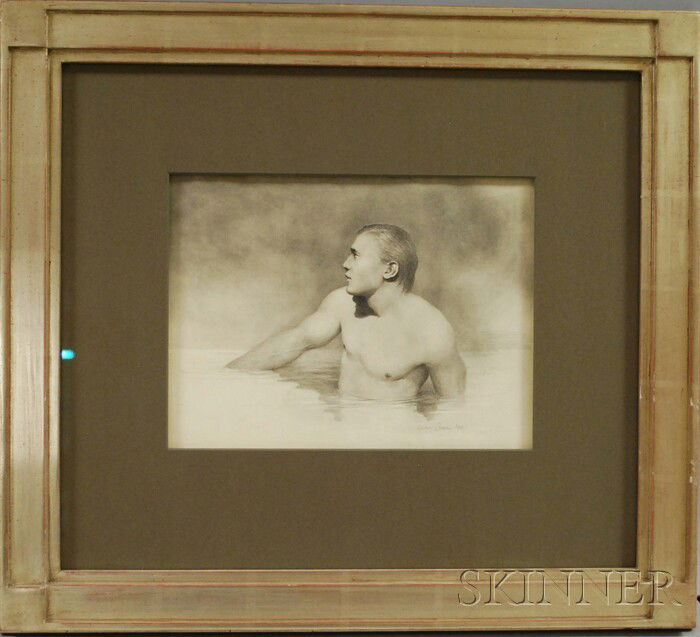 John B. Lear, Jr. (American, 1910-2008) All Wet. S: John B. Lear, Jr. (American, 1910-2008) All Wet. Signed "John Lear '90" l.r. Pencil on paper, sight size 9 x 12 in., framed. Condition: Not examined out of frame.