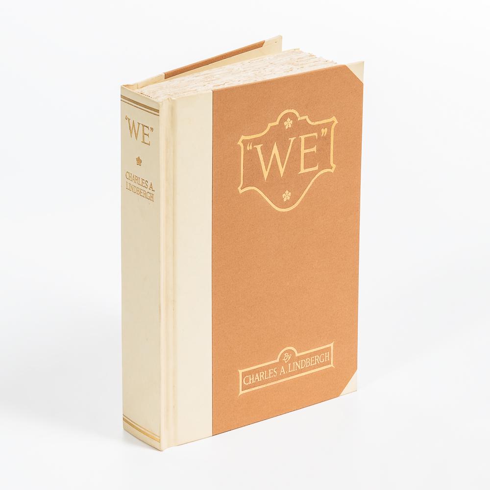 Lindbergh, Charles A. (1902-1974), "We", Authors Autograph Edition. New York: G.P. Putnam's Sons,: Lindbergh, Charles A. (1902-1974), "We", Authors Autograph Edition. New York: G.P. Putnam's Sons, 1927. 8vo, paper-covered boards with vellum-like spine and corners, title and author gilt-stamped to s