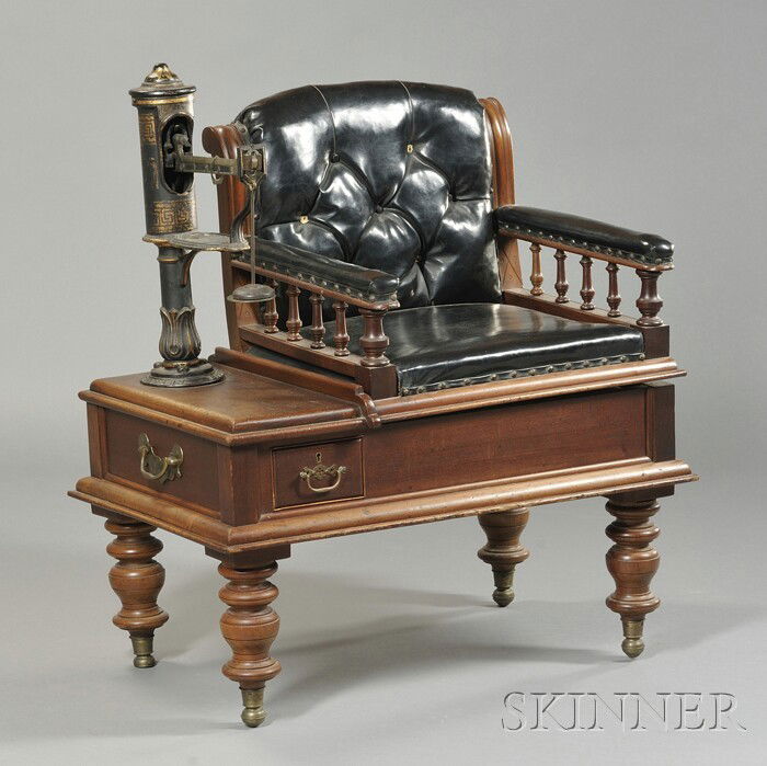 Mahogany and Cast Iron Upholstered Jockey Scale, W