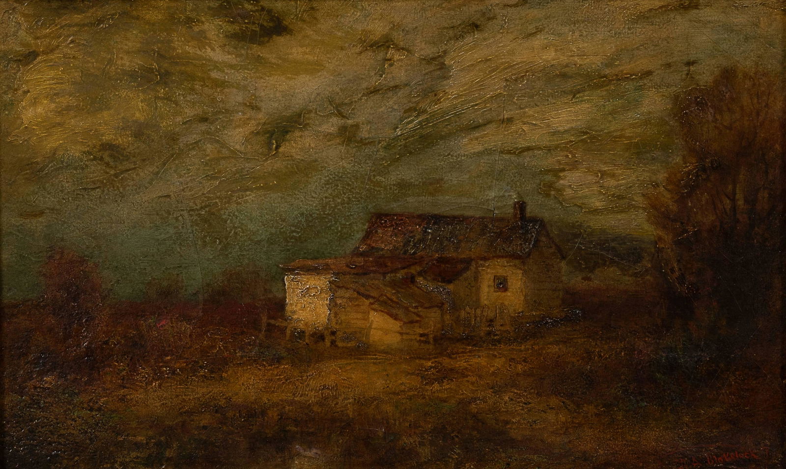 Ralph Albert Blakelock (1847-1919) In Central Park 10 x 15 in. (25.0 x 38.2 cm) framed 19 x 25 x... (1 of 8)