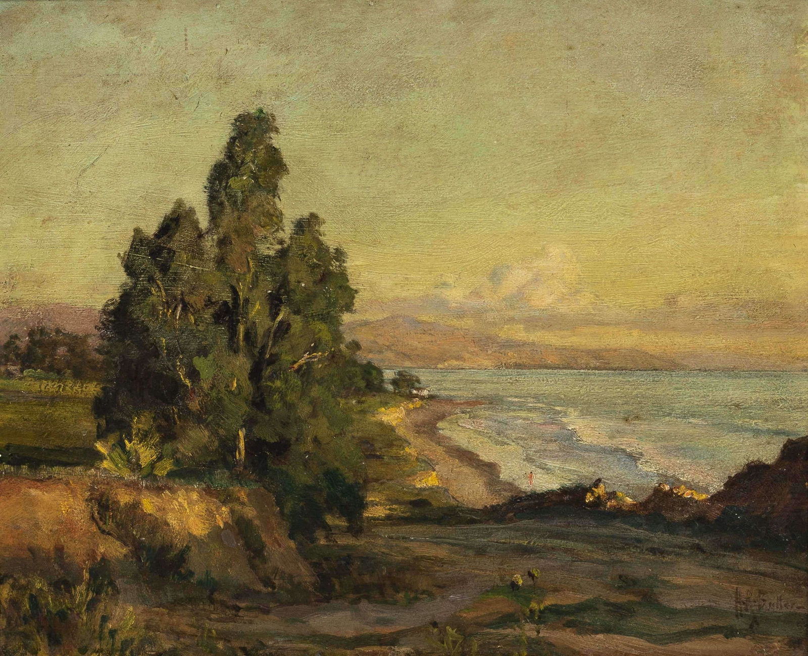 Howard Russell Butler (1856-1934) Coastal View 13 x 16 in. (33.0 x 41.0 cm)  (framed 22 3/4 x 25... (1 of 4)