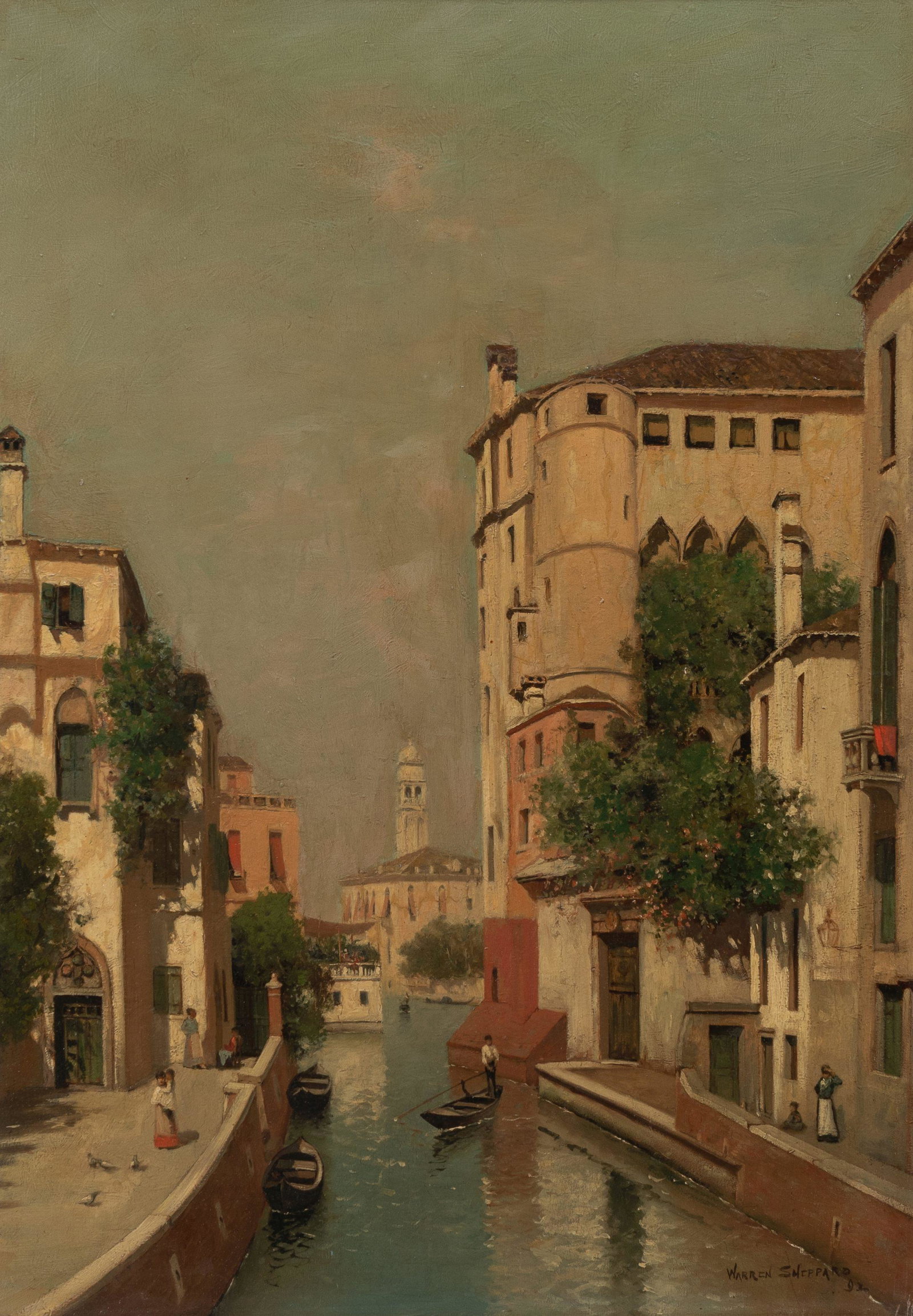 Warren W. Sheppard (1858-1937) Venice Canal 20 x 14 1/4 in. (50.8 x 36.2 cm) framed 24 1/2 x 18 ... (1 of 8)