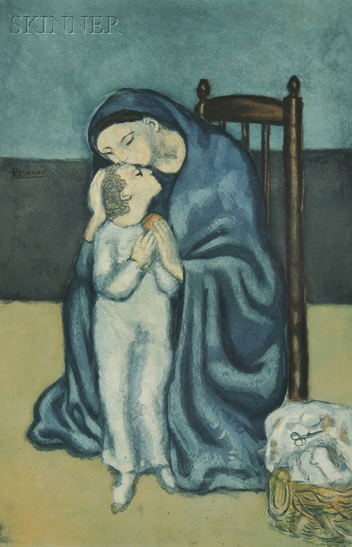 Jacques Villon (French, 1875-1963) ), After Pablo: Jacques Villon (French, 1875-1963) ), After Pablo Picasso (Spanish, 1881-1973) Maternité, 1930, edition of 200 (Ginestet & Pouillon, 670). Unsigned, identified within the plate, Musee du Louvre Chalc
