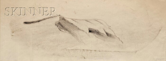 Morris Cole Graves (American, 1910-2001) Leaf Sign: Morris Cole Graves (American, 1910-2001) Leaf Signed "MGraves" in pencil l.r. Charcoal on paper, sight size 9 x 24 1/8 in. (22.9 x 61.3 cm), framed. Condition: Not examined out of frame.