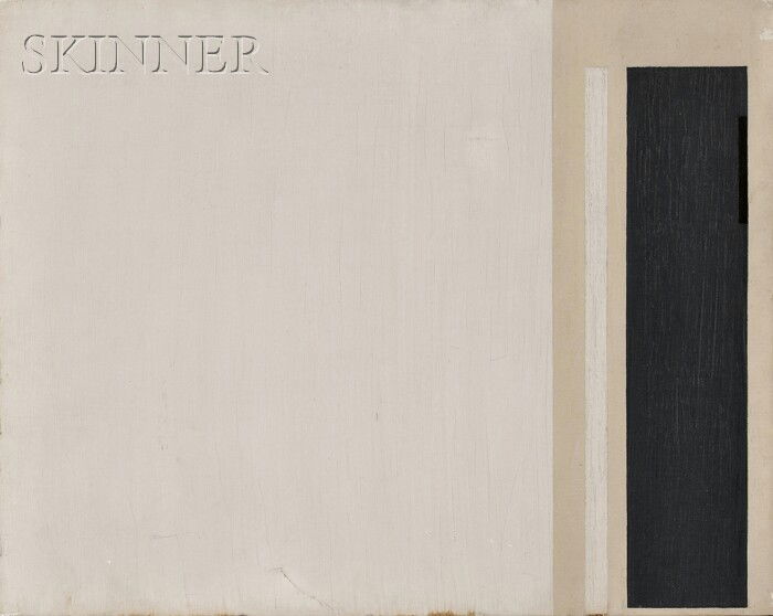 Sidney Wolfson (American, 1911-1973) Untitled Sign: Sidney Wolfson (American, 1911-1973) Untitled Signed and dated "Sidney Wolfson 1952" on the reverse. Oil on canvasboard, 16 x 20 in. (40.6 x 50.8 cm), framed. Condition: Mounted to panel, minor surfac