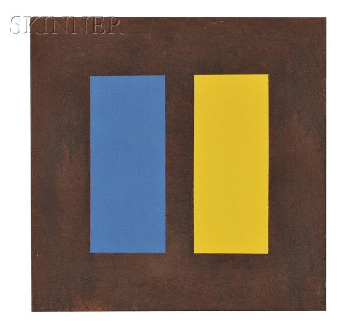 Max Gimblett (American, b. 1935) Ming Signed, date: Max Gimblett (American, b. 1935) Ming Signed, dated, inscribed, and titled "MAX GIMBLETT 78..." on the reverse. Oil on canvas, 20 x 20 in. (50.8 x 50.8 cm), unframed. Condition: Minor surfa