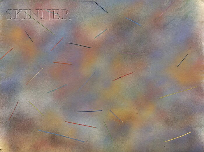 Dan Christensen (American, 1942-2007) Untitled (St: Dan Christensen (American, 1942-2007) Untitled (Study), 1968 Dated and signed "Feb 1968 Dan Christensen" on the reverse. Acrylic and collage on paper, 18 x 24 in. (45.7 x 60.9 cm), framed. Con