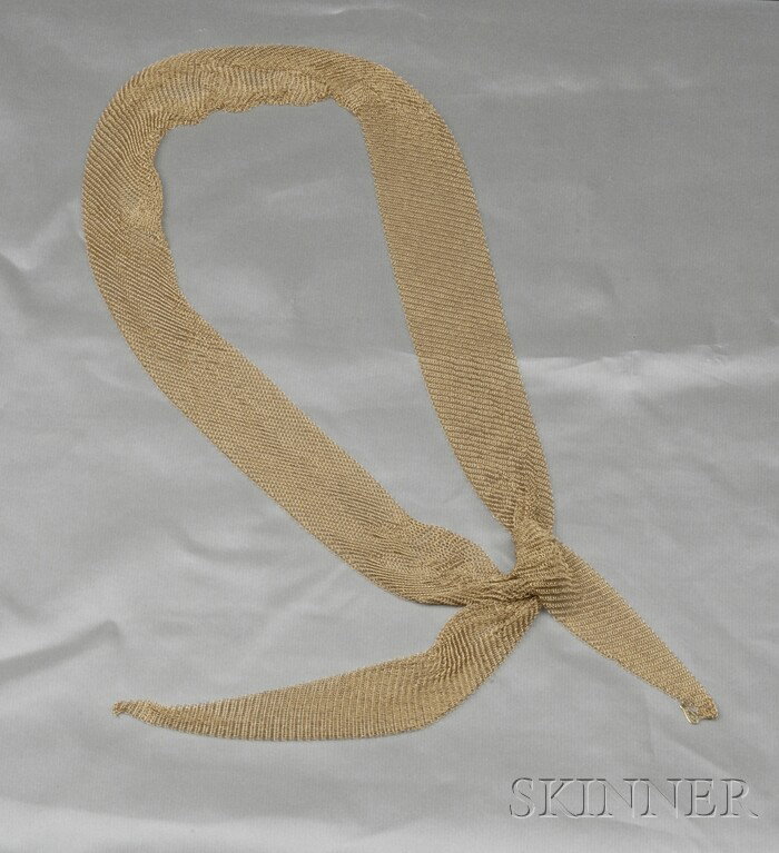 18kt Gold "Mesh" Necklace, Elsa Peretti, Tiffany & C: 18kt Gold "Mesh" Necklace, Elsa Peretti, Tiffany & Co., 57.9 dwt, lg. 38 in., signed.