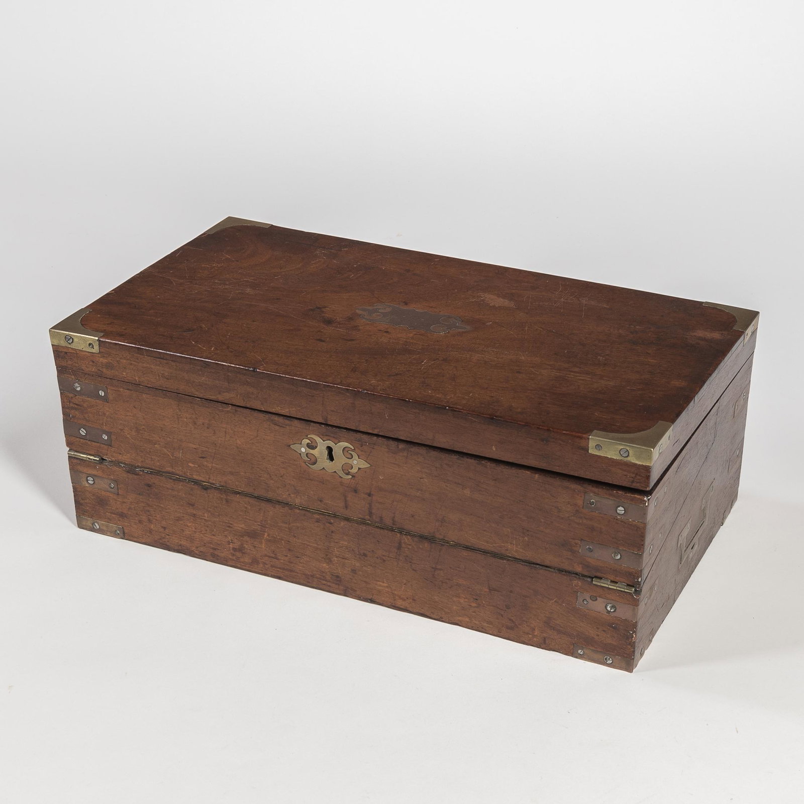 USS Constitution Captain John Purcival's US Navy Writing Desk: USS Constitution Captain John Purcival's US Navy Writing Desk Circa 1840 The mahogany desk with inlaid plate on the top engraved 'J Percival/U.S. Navy.,' brass reinforced corners and edges and handles