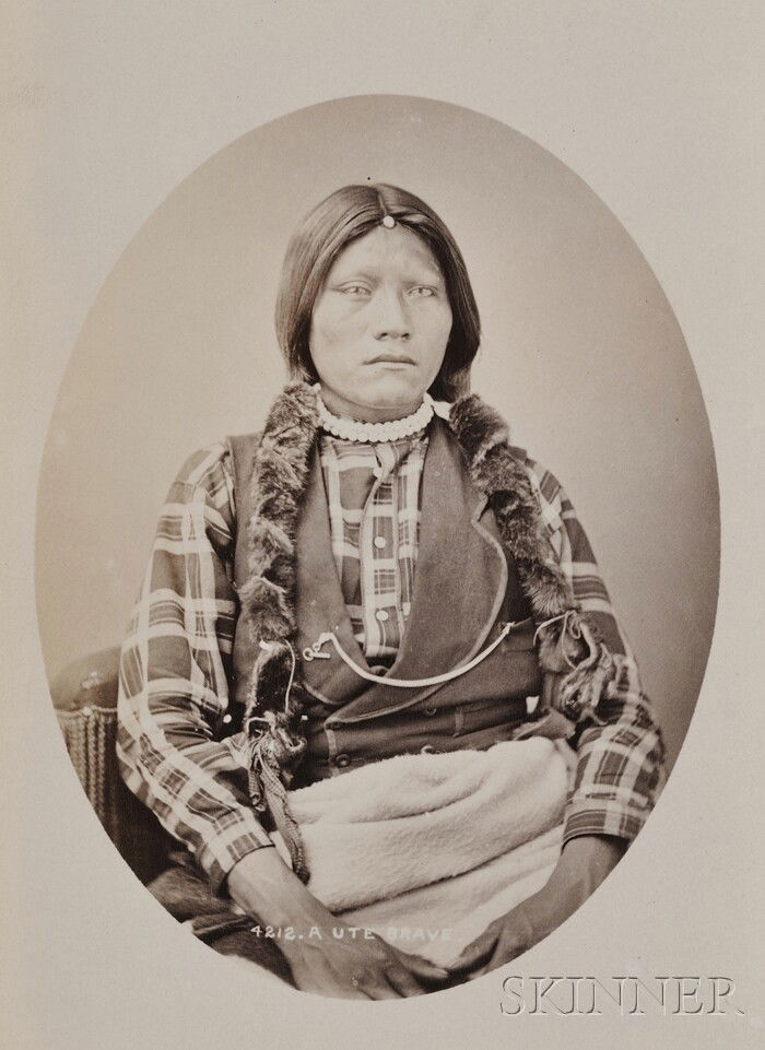 Cabinet Card by William Henry Jackson of a "Ute Br: Cabinet Card by William Henry Jackson of a "Ute Brave."