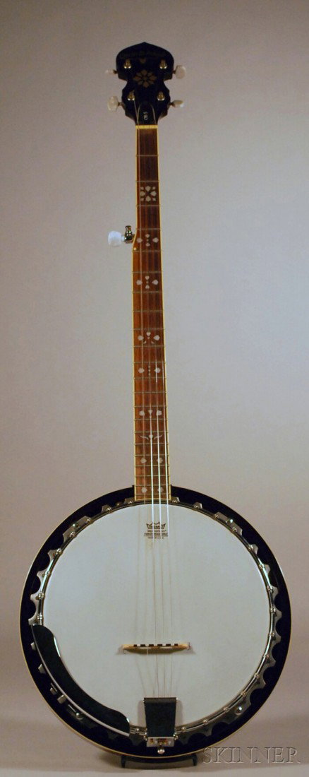 Modern Five-String Banjo, The Oscar Schmidt Company: Modern Five-String Banjo, The Oscar Schmidt Company, the peghead with OSCAR SCHMIDT decal, the truss rod cover inscribed OB-5, diameter of head 11 in., with case.