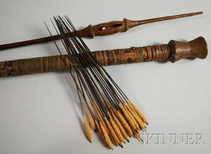 171A Northwest Amazon Blowgun with Darts and Wood Sham