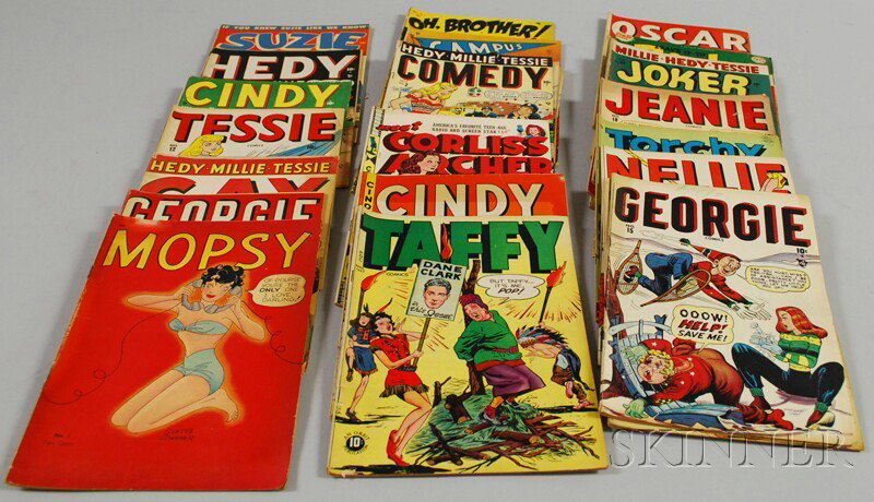 Approximately Sixty-five Mostly Golden Age Girl Ac: Approximately Sixty-five Mostly Golden Age Girl Action, and Romance Comics, including Brenda Starr, Millie the Model, Mopsy, Joker, Nellie, and Tessie.