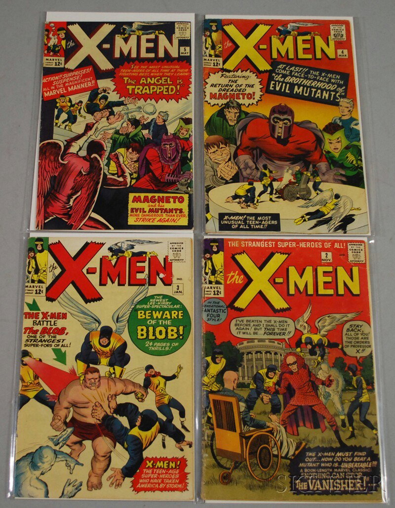 The X-Men, No. 2-5, Marvel Comics, 1963-1964.: The X-Men, No. 2-5, Marvel Comics, 1963-1964.