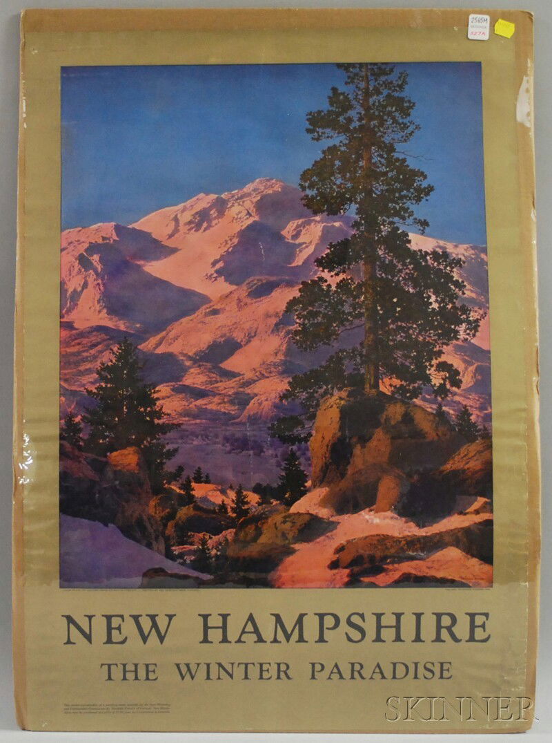After Maxfield Parrish, New Hampshire, The Winter: After Maxfield Parrish, New Hampshire, The Winter Paradise Poster, New Hampshire State Planning and Development Commission, unframed, 30 x 21 in.