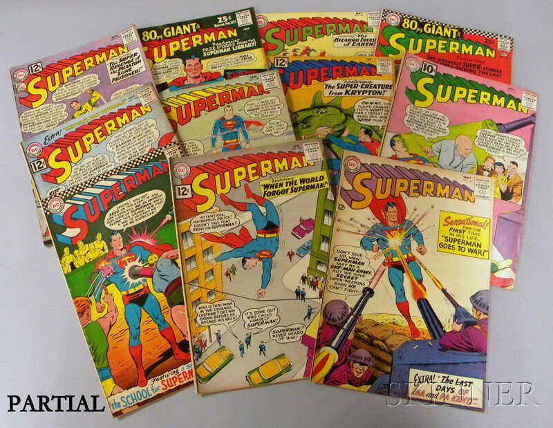 Approximately 170 Silver Age Superman, DC Comics, : Approximately 170 Silver Age Superman, DC Comics, 1959-1970, issue range no. 132-223, with duplicates.