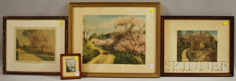 Four Framed Wallace Nutting Hand-colored Landscap: Four Framed Wallace Nutting Hand-colored Landscape Photographs.
