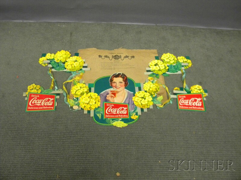 Coca-Cola Die-cut Cardboard Verbena Festoon, 1932,: Coca-Cola Die-cut Cardboard Verbena Festoon, 1932, with original wrap.