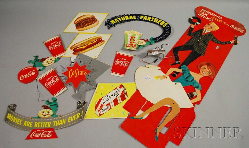 Coca-Cola Die-cut Cardboard "Co-Stars" Mobile and: Coca-Cola Die-cut Cardboard "Co-Stars" Mobile and Mechanical "Hostess" Display, 1960s.