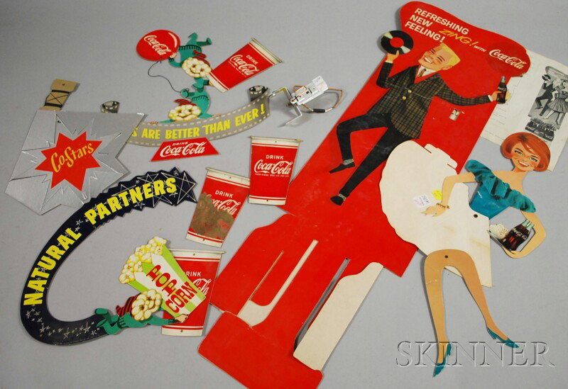 Coca-Cola Die-cut Cardboard "Co-Stars" Mobile and : Coca-Cola Die-cut Cardboard "Co-Stars" Mobile and Mechanical "Hostess" Display, 1960s.