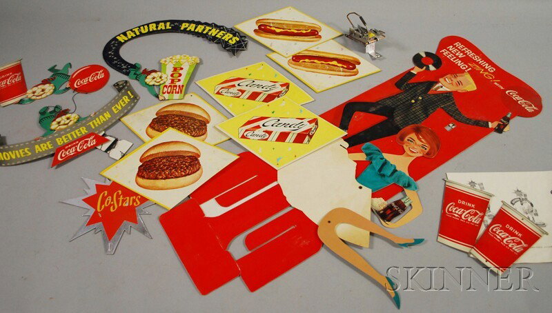 Coca-Cola Die-cut Cardboard "Co-Stars" Mobile and: Coca-Cola Die-cut Cardboard "Co-Stars" Mobile and Mechanical "Hostess" Display, 1960s.
