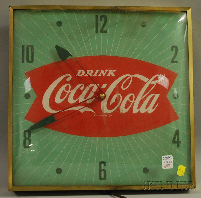 Coca-Cola Illuminated Wall Clock, 1960s.: Coca-Cola Illuminated Wall Clock, 1960s.