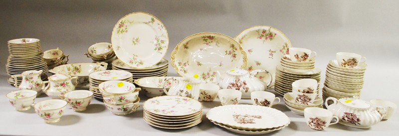 Two Partial Set of Haviland Limoges Transfer Flora: Two Partial Set of Haviland Limoges Transfer Floral-decorated Porcelain Dinnerware.