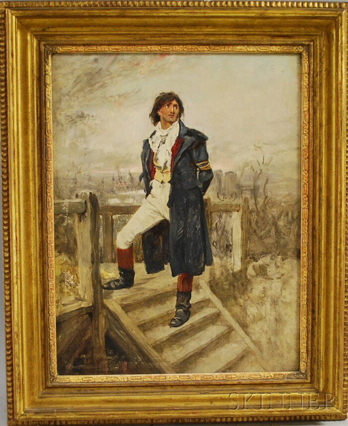 Continental School, 19th/20th Century Portrait of : Continental School, 19th/20th Century Portrait of a Man. Inscribed "FD" l.l. Oil on canvas, 18 x 14 in., framed. Condition: Mild surface grime.