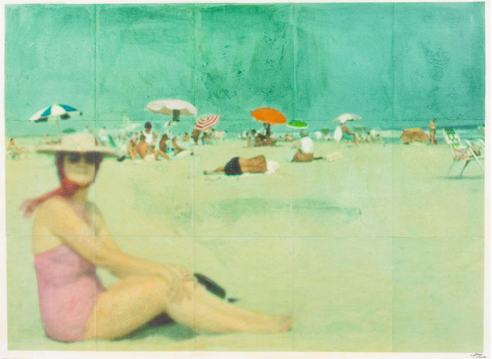 Isca Greenfield-Sanders (American, born 1978) Red Scarf (framed 24 3/4 x 32 in): Isca Greenfield-Sanders (American, born 1978) Red Scarf signed indistinctly and dated '...2002' (lower right), titled and dated to 2003 on a label from Salon 94, New York (affixed to the frame backing