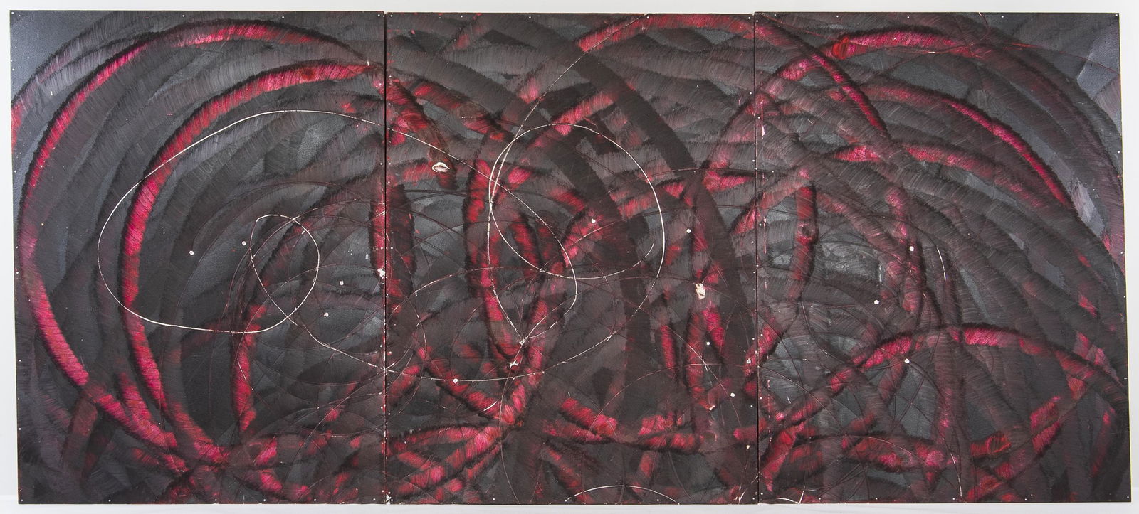 Aaron Young (American, born 1972) Arc Light (Moscow, Triptych) (unframed): Aaron Young (American, born 1972) Arc Light (Moscow, Triptych) unsigned; identified, titled, and dated to 2008 on labels from Gagosian Gallery, New York (affixed to the reverse of each panel) mixed me