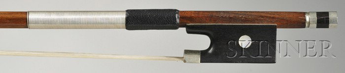 French Nickel Mounted Violin Bow, JTL, the round s: French Nickel Mounted Violin Bow, JTL, the round stick unstamped, weight 59 grams. Certificate: Jean-Francois Raffin, Paris, June 21, 2009