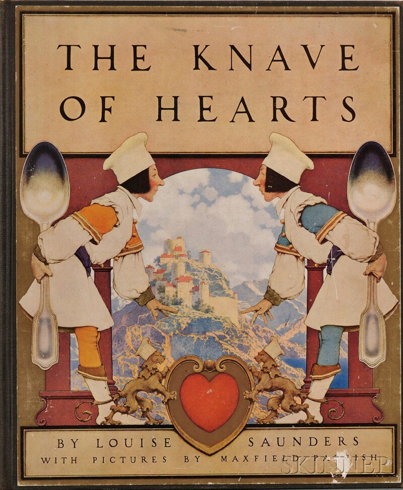 (Parrish, Maxfield, illustrator) & Saunders, Louis: (Parrish, Maxfield, illustrator) & Saunders, Louise, The Knave of Hearts, New York: Charles Scribner's Sons, 1925, first edition, pictorial boards, with pictorial end papers, title and numerous full p