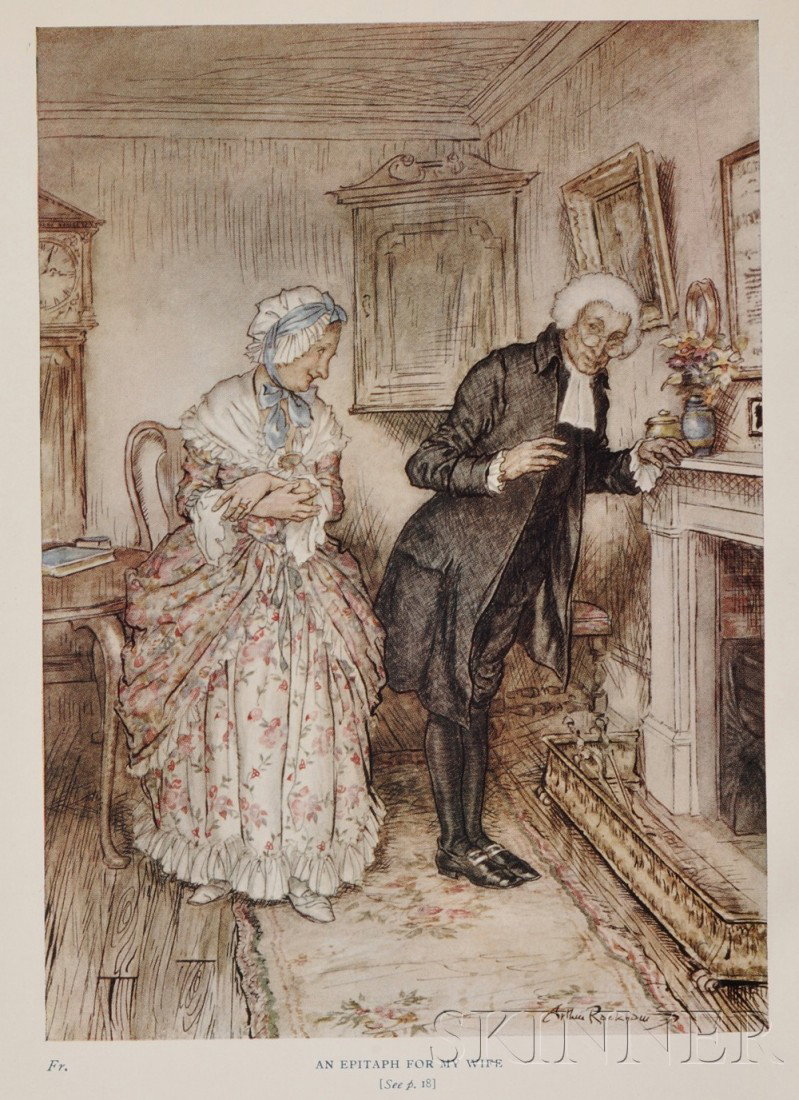 Rackham, Arthur, Illustrator, (1867-1939) & Goldsm: Rackham, Arthur, Illustrator, (1867-1939) & Goldsmith, Oliver (1728- 1774), The Vicar of Wakefield, Philadelphia: David McKay Company, [1929], original gilt-lettered vellum, number 110 of 200, signed 