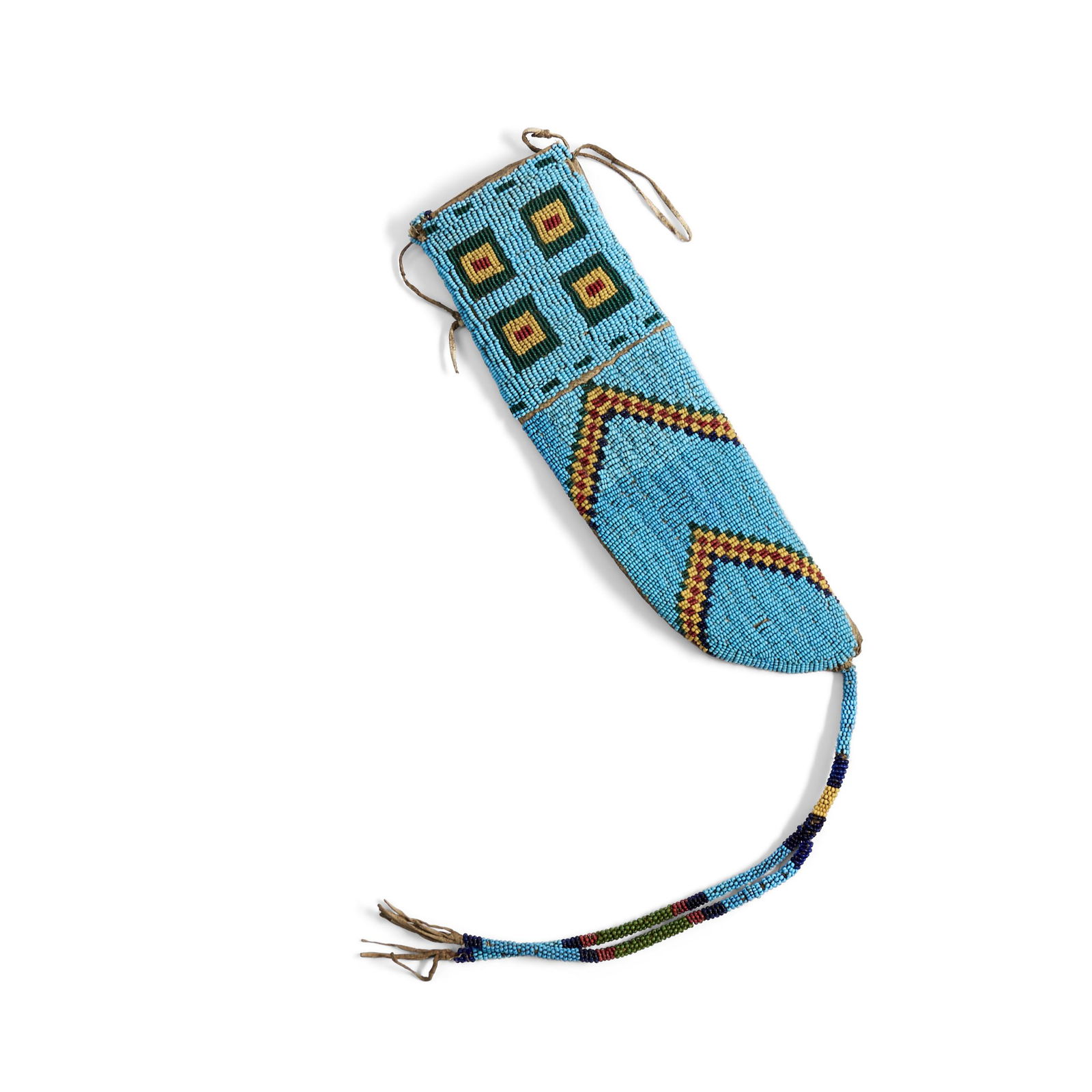 A Plains beaded knife sheath lg. without drop 10 in. (1 of 2)